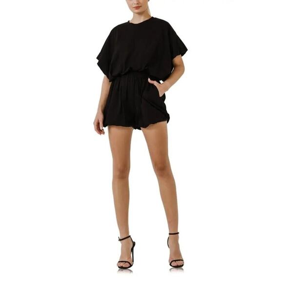 Grey Lab Women's Black Loungwear Romper Size M - Picture 1 of 11